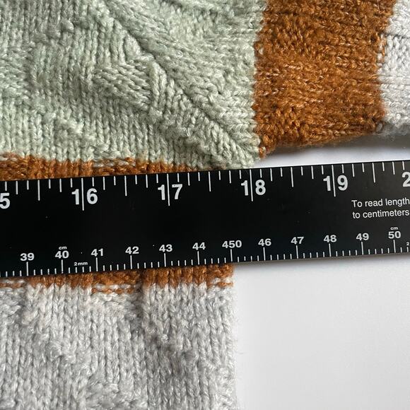 Copper Key Girls Mock Neck Sweater Size Large Gray Mint Green Brown Long Sleeve - Picture 8 of 9